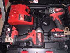 MILWAUKEE M18 CBLPP2A-402C 18V 4.0AH LI-ION REDLITHIUM BRUSHLESS CORDLESS COMBI DRILL & IMPACT