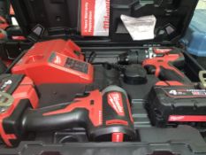 MILWAUKEE M18 CBLPP2A-402C 18V 4.0AH LI-ION REDLITHIUM BRUSHLESS CORDLESS COMBI DRILL & IMPACT