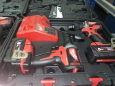 MILWAUKEE M18 CBLPP2A-502C 18V 5.0AH LI-ION REDLITHIUM BRUSHLESS CORDLESS COMBI DRILL & IMPACT