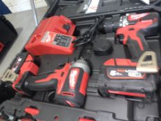 MILWAUKEE M18 CBLPP2A-502C 18V 5.0AH LI-ION REDLITHIUM BRUSHLESS CORDLESS COMBI DRILL & IMPACT