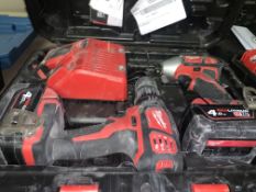 MILWAUKEE M18 BPP2Q-402C 18V 4.0AH LI-ION REDLITHIUM CORDLESS TWIN PACK COMES WITH 2 BATTERIES,