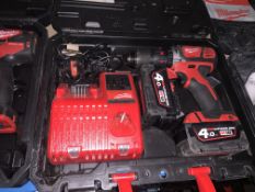 MILWAUKEE M18 BPDN-402C 18V 4.0AH LI-ION REDLITHIUM CORDLESS COMBI DRILL COMES WITH 2 BATTERIES,