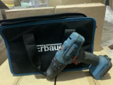 ERBAUER EBCD18LI-2 18V 2.0AH LI-ION EXT CORDLESS COMBI DRILL COMES WITH 2 X BATTERIES, CHARGER AND