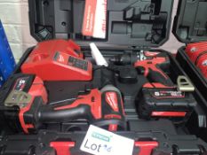 MILWAUKEE M18 CBLPP2A-502C 18V 5.0AH LI-ION REDLITHIUM BRUSHLESS CORDLESS COMBI DRILL & IMPACT