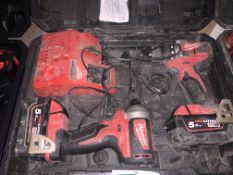 MILWAUKEE M18 CBLPP2A-502C 18V 5.0AH LI-ION REDLITHIUM BRUSHLESS CORDLESS COMBI DRILL & IMPACT