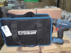 ERBAUER EBCD18LI-2 18V 2.0AH LI-ION EXT CORDLESS COMBI DRILL COMES WITH 2 X BATTERIES, CHARGER AND