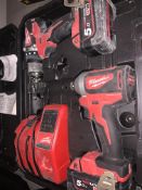 MILWAUKEE M18 CBLPP2A-502C 18V 5.0AH LI-ION REDLITHIUM BRUSHLESS CORDLESS COMBI DRILL & IMPACT