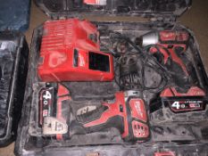 MILWAUKEE M18 BPP2Q-402C 18V 4.0AH LI-ION REDLITHIUM CORDLESS TWIN PACK COMES WITH 2 BATTERIES,