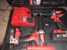 MILWAUKEE M18 CBLPP2A-502C 18V 5.0AH LI-ION REDLITHIUM BRUSHLESS CORDLESS COMBI DRILL & IMPACT