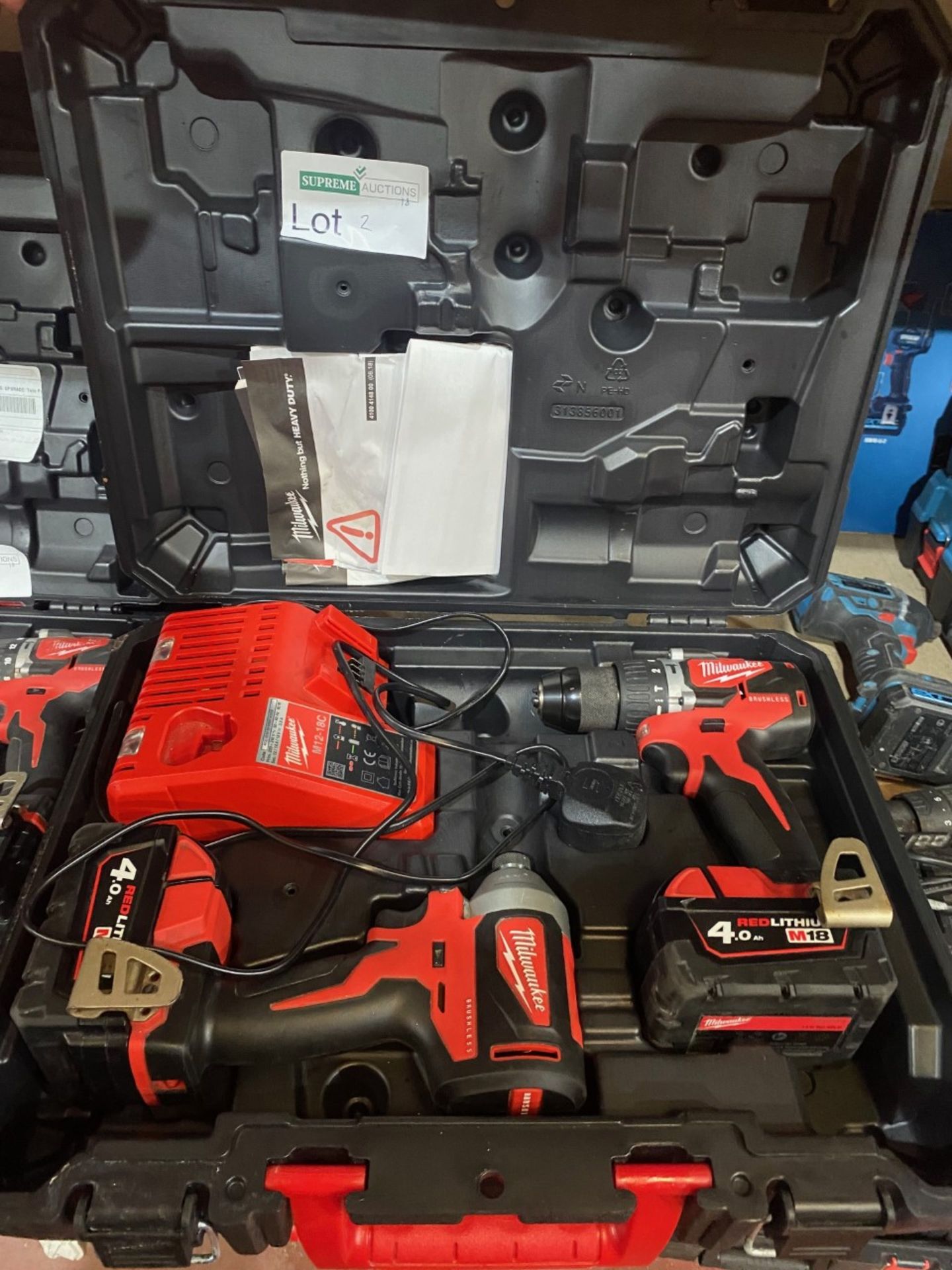 MILWAUKEE M18 CBLPP2A-402C 18V 4.0AH LI-ION REDLITHIUM BRUSHLESS CORDLESS COMBI DRILL & IMPACT