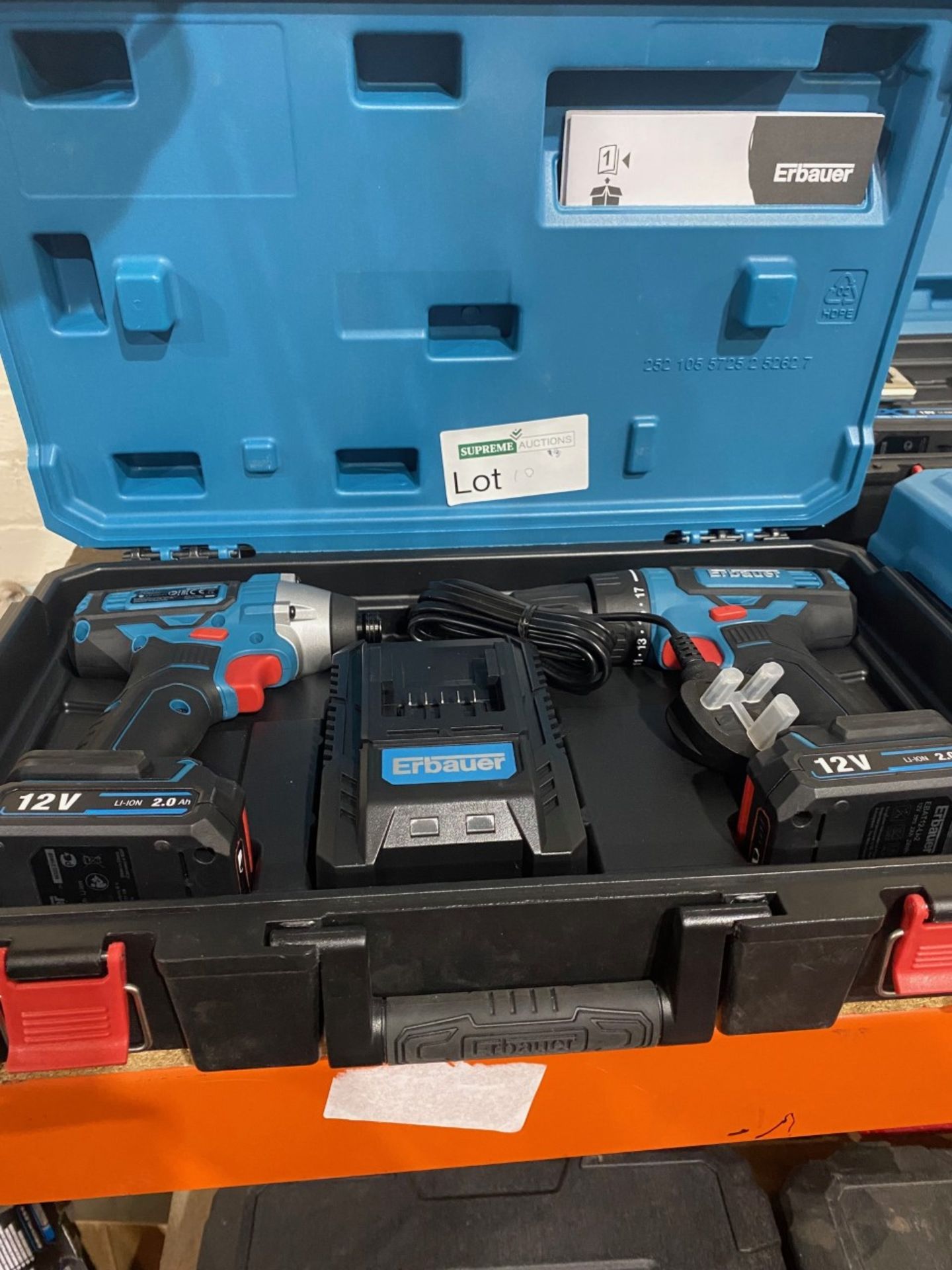 ERBAUER EDD12-LI-2 12V 2.0AH LI-ION CORDLESS TWIN PACK COMES WITH 2 BATTEREIS, CHARGER AND CARRY