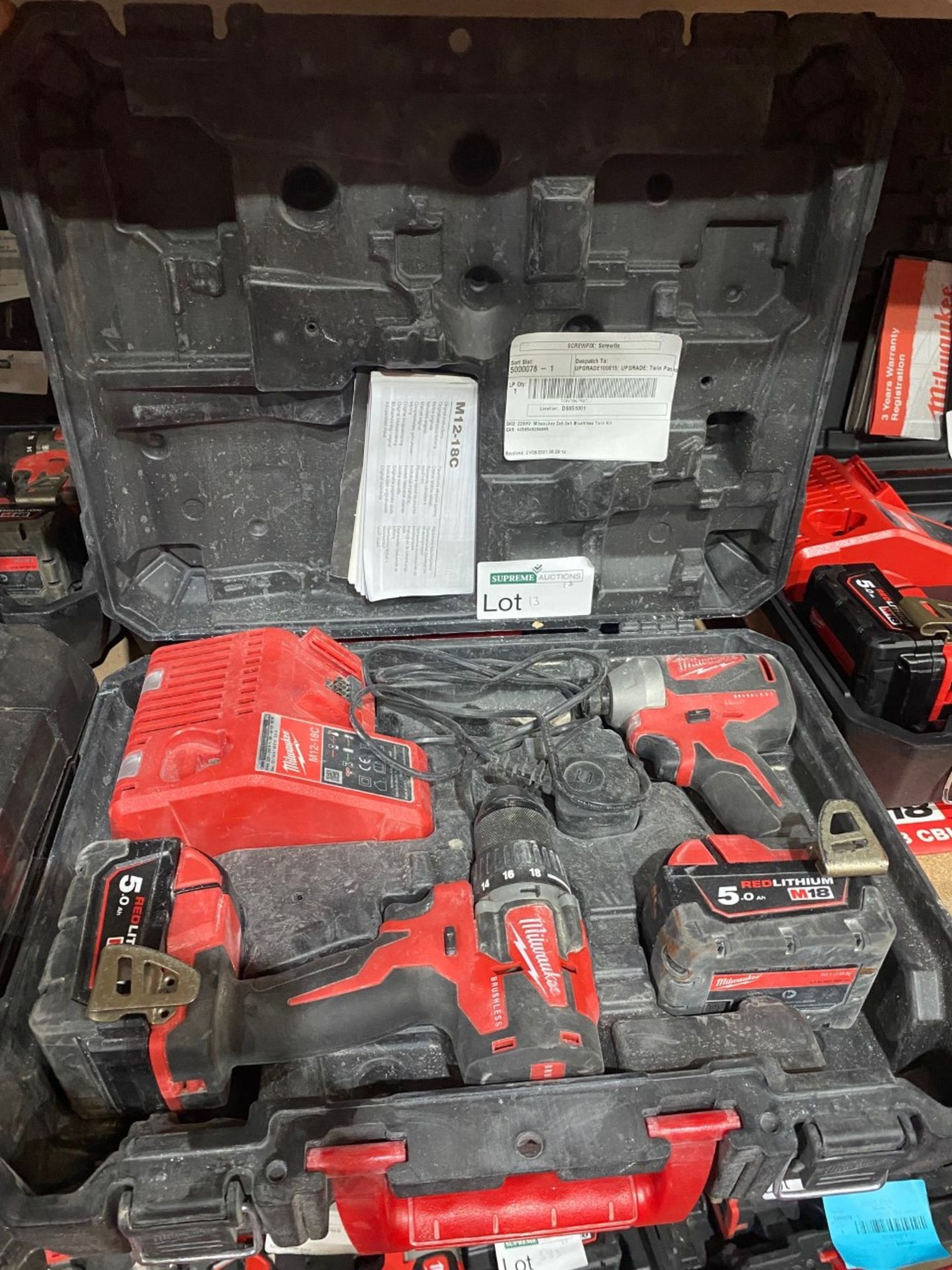 MILWAUKEE M18 CBLPP2A-502C 18V 5.0AH LI-ION REDLITHIUM BRUSHLESS CORDLESS COMBI DRILL & IMPACT