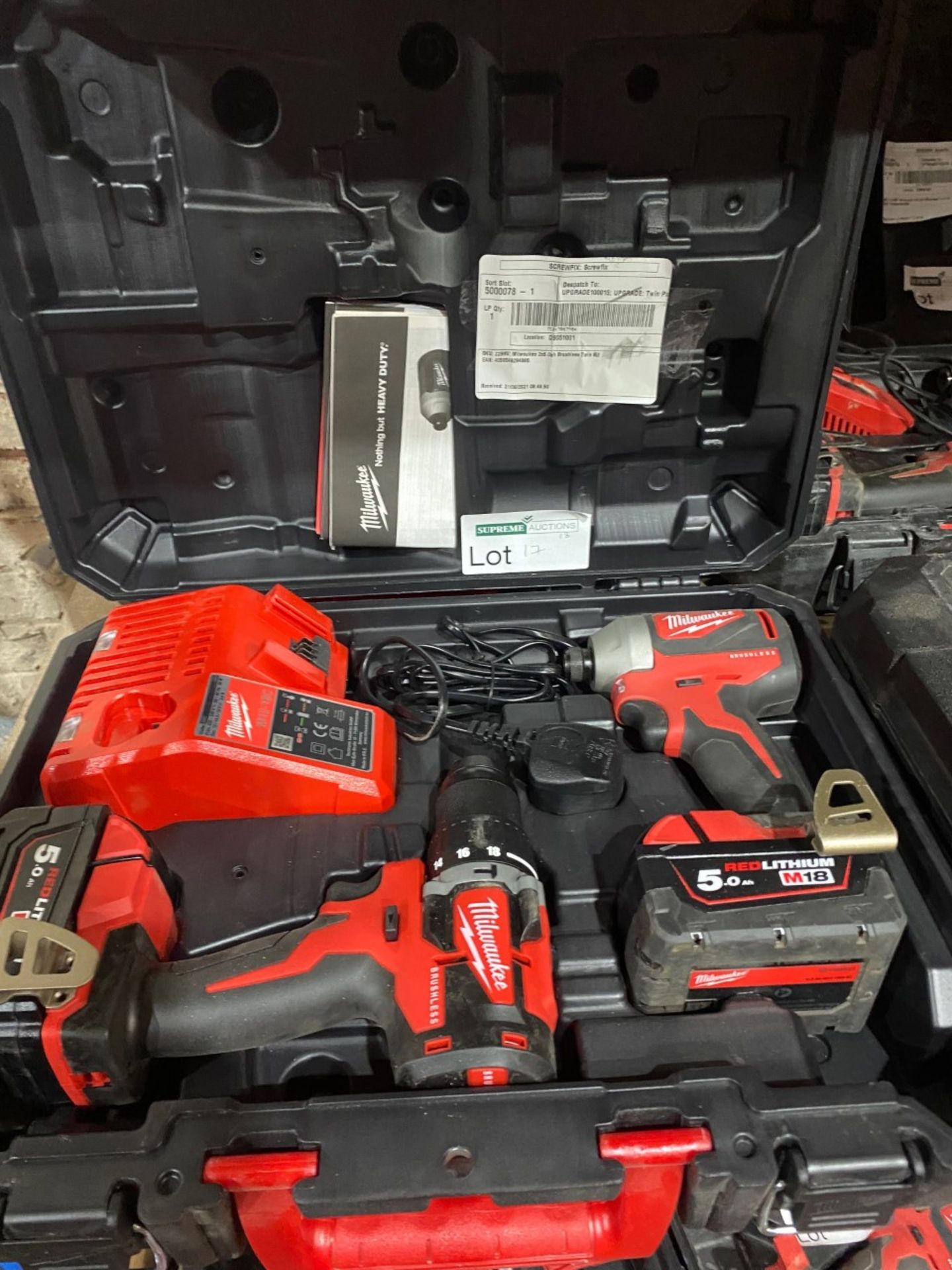 MILWAUKEE M18 CBLPP2A-502C 18V 5.0AH LI-ION REDLITHIUM BRUSHLESS CORDLESS COMBI DRILL & IMPACT