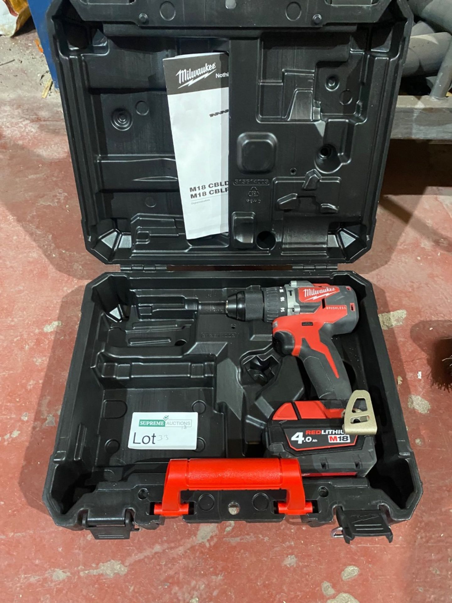 MILWAUKEE M18 CBLPD-402C 18V 4.0AH LI-ION REDLITHIUM BRUSHLESS CORDLESS COMBI DRILL COMES WITH