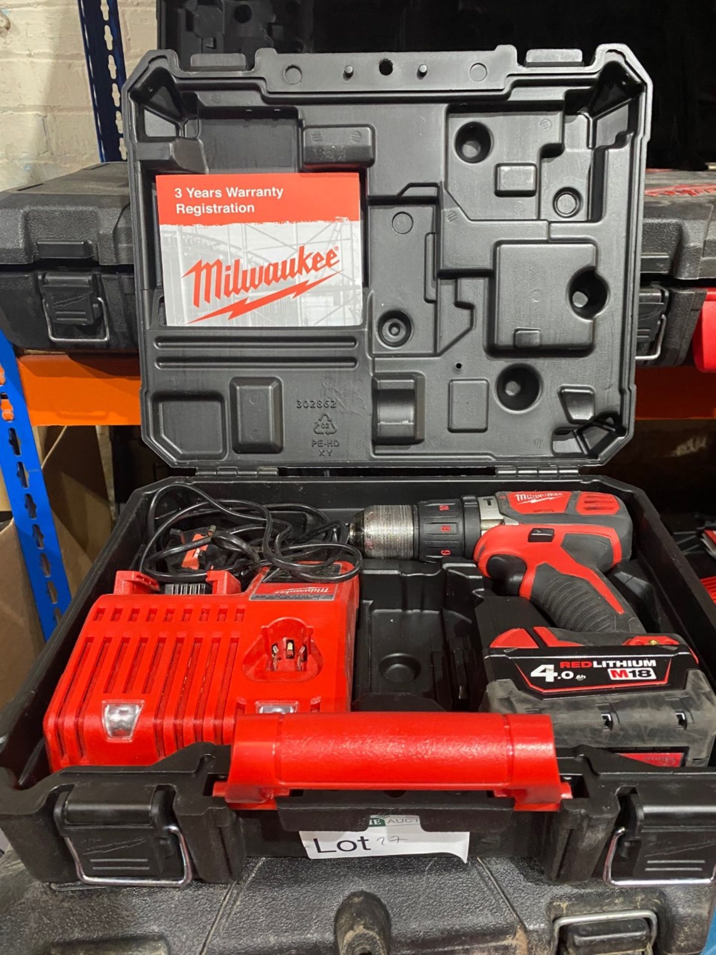 MILWAUKEE M18 BPDN-402C 18V 4.0AH LI-ION REDLITHIUM CORDLESS COMBI DRILL COMES WITH BATTERY, CHARGER