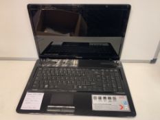TOSHIBA L670 LAPTOP, 17 INCH SCREEN, WINDOWS 10, 250GB HARD DRIVE WITH CHARGER