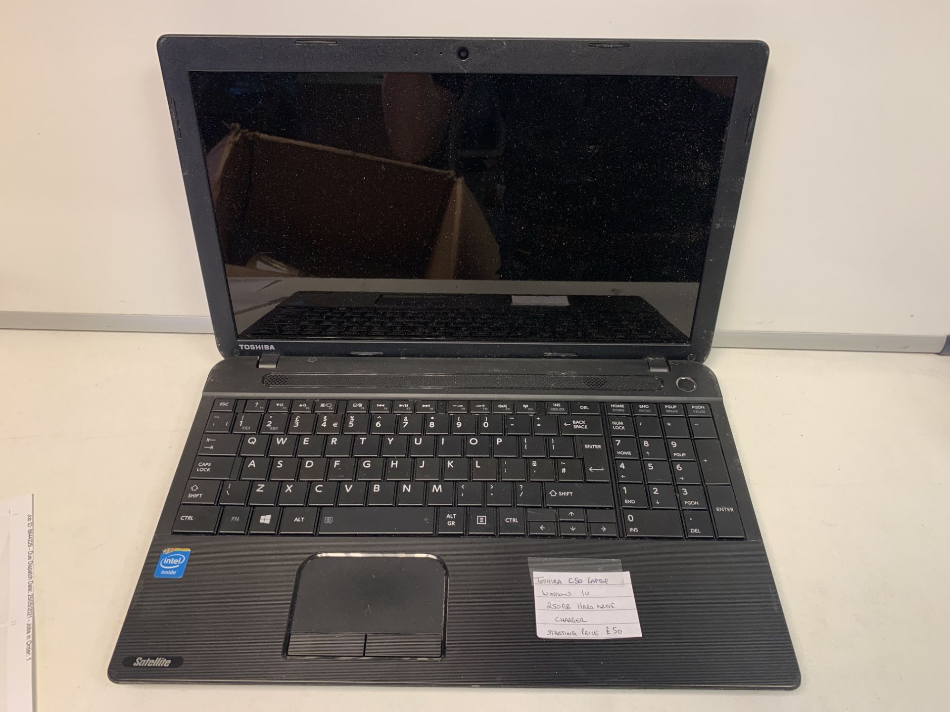 TOSHIBA C50 LAPTOP, WINDOWS 10, 250GB HARD DRIVE WITH CHARGER