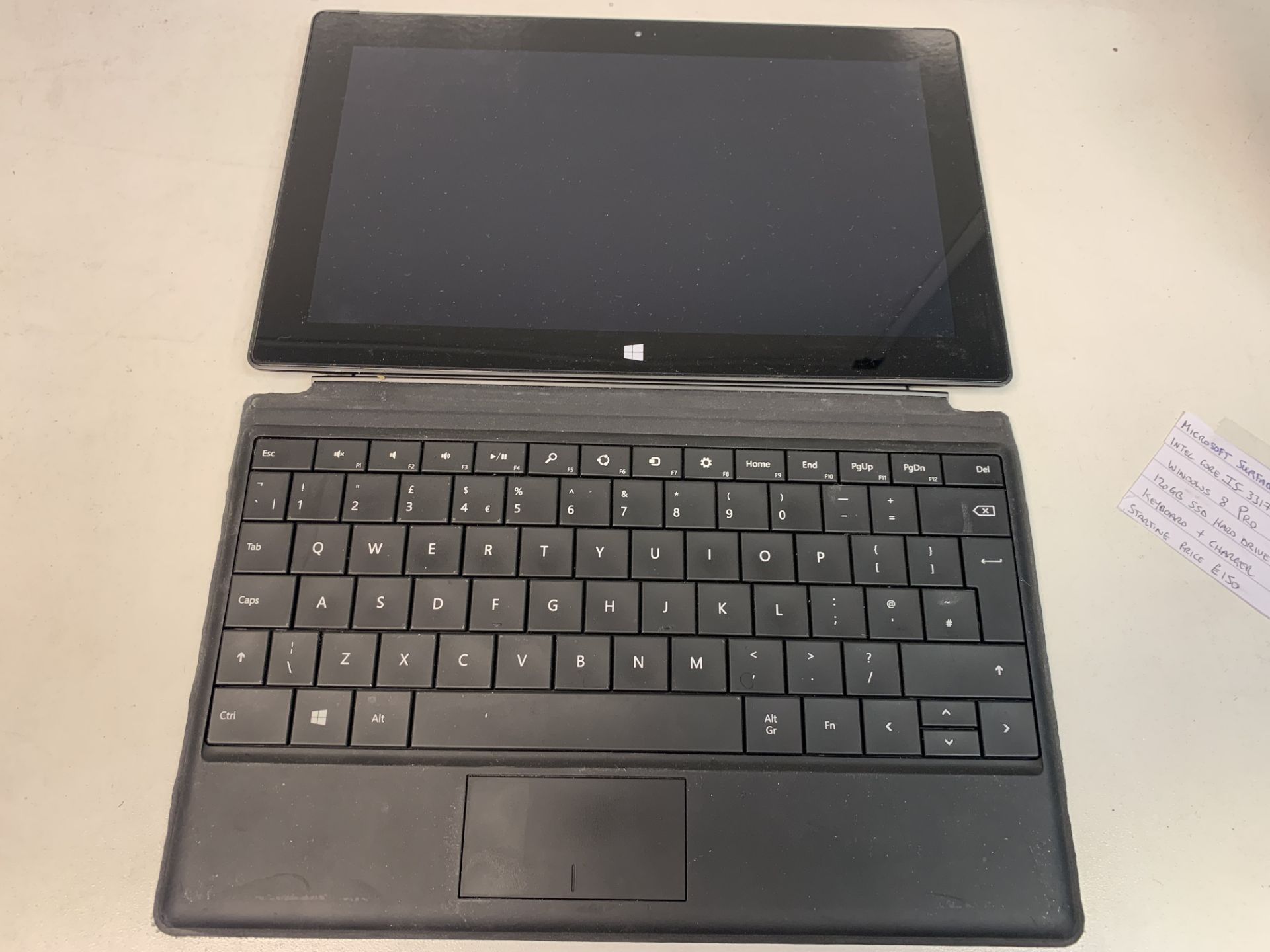 MICROSOFT SURFACE TABLET, INTEL CORE i5-3317U, WINDOWS 8 PRO, 120GB SSD HARD DRIVE,WITH KEYBOARD AND