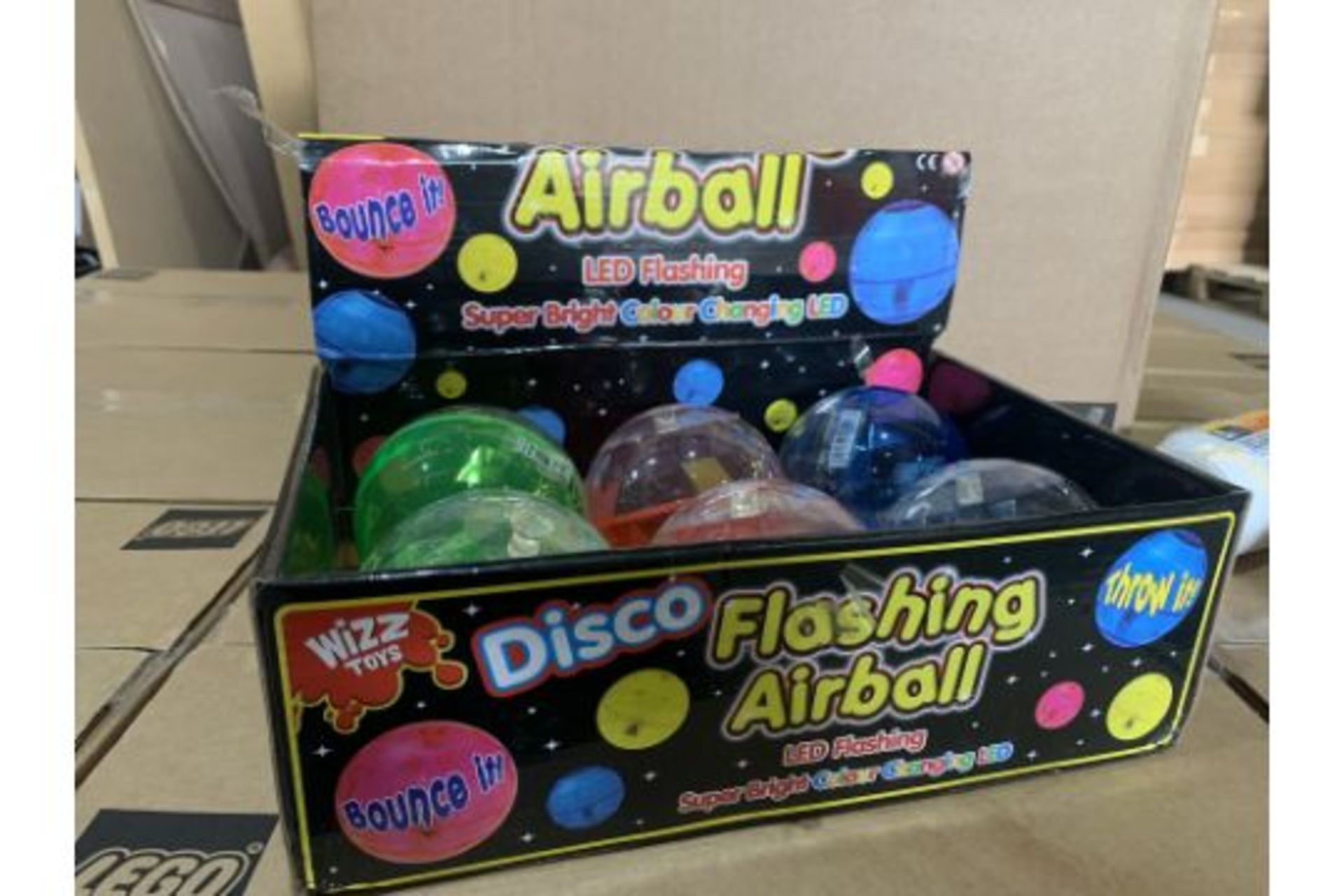 72 X NEW LARGE FLASHING LED SUPER BRIGHT AIR BOUNCY BALLS (1461/20)