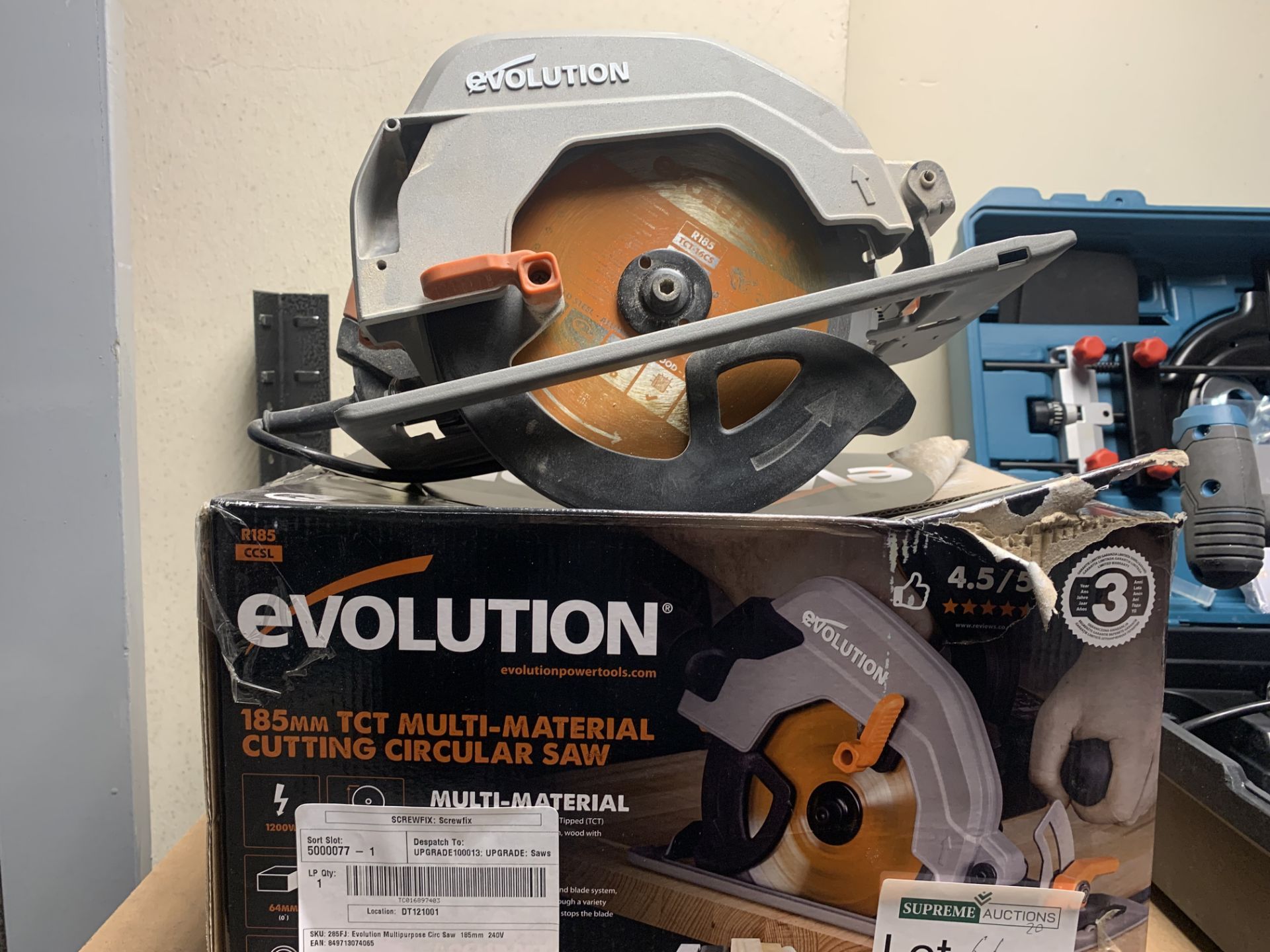 EVOLUTION R185CCSL240 1200W 185MM ELECTRIC CIRCULAR SAW 220-240V COMES WITH BOX (UNCHECKED) (66/20)