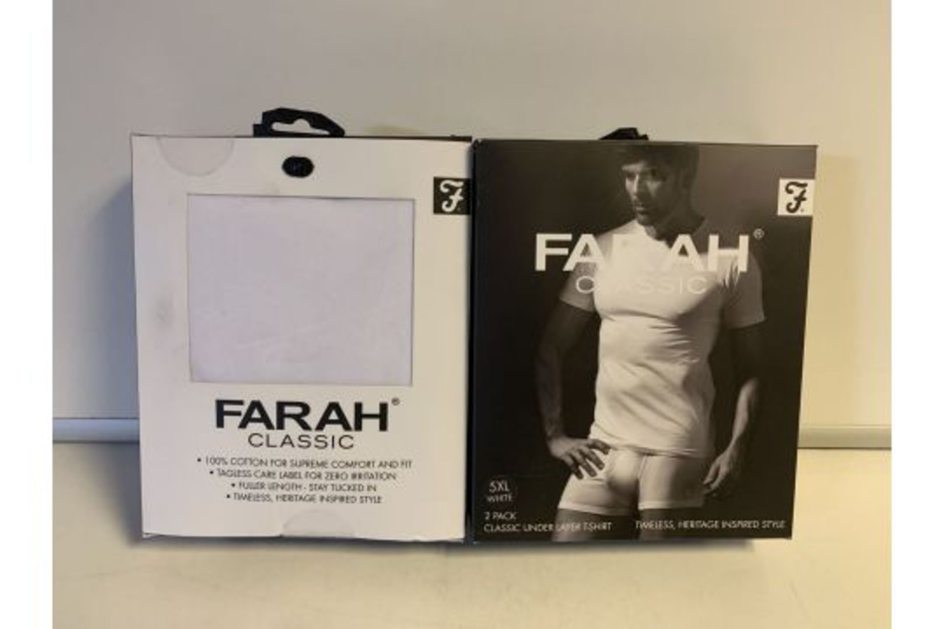 5 X BRAND NEW PACKS OF 2 FARAH CLASSIC WHITE T SHIRTS SIZE 3XL (395/20)