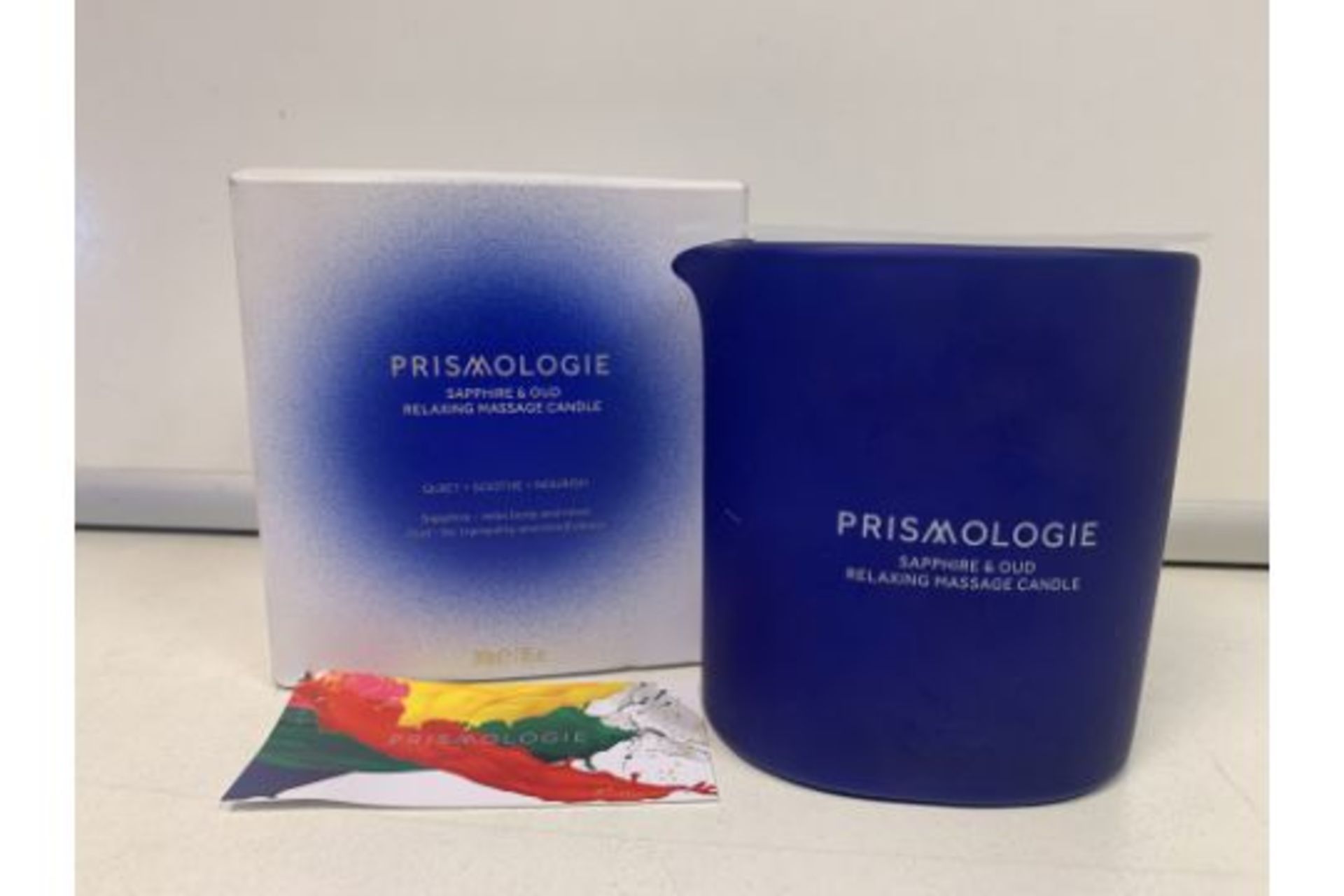 10 X BRAND NEW PRISMOLOGIE SAPHIRE AND OUD 200G MASSAGE CANDLES RRP £49 EACH