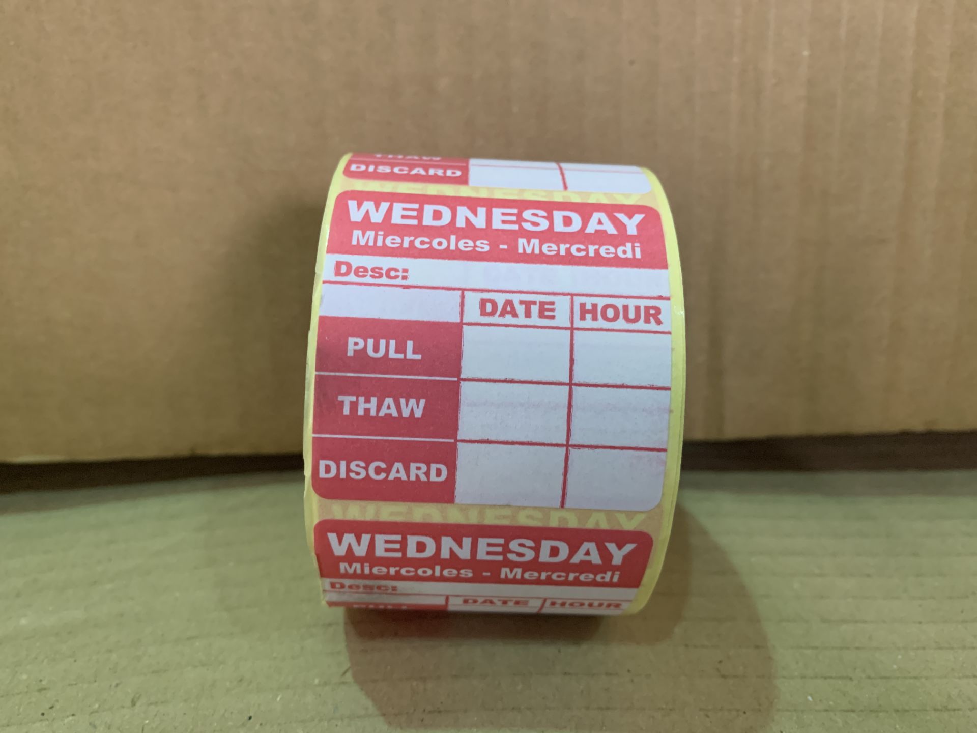 14 X 20000 X BRAND NEW WEDNESDAY PULL, THAW, DISCARD LABELS