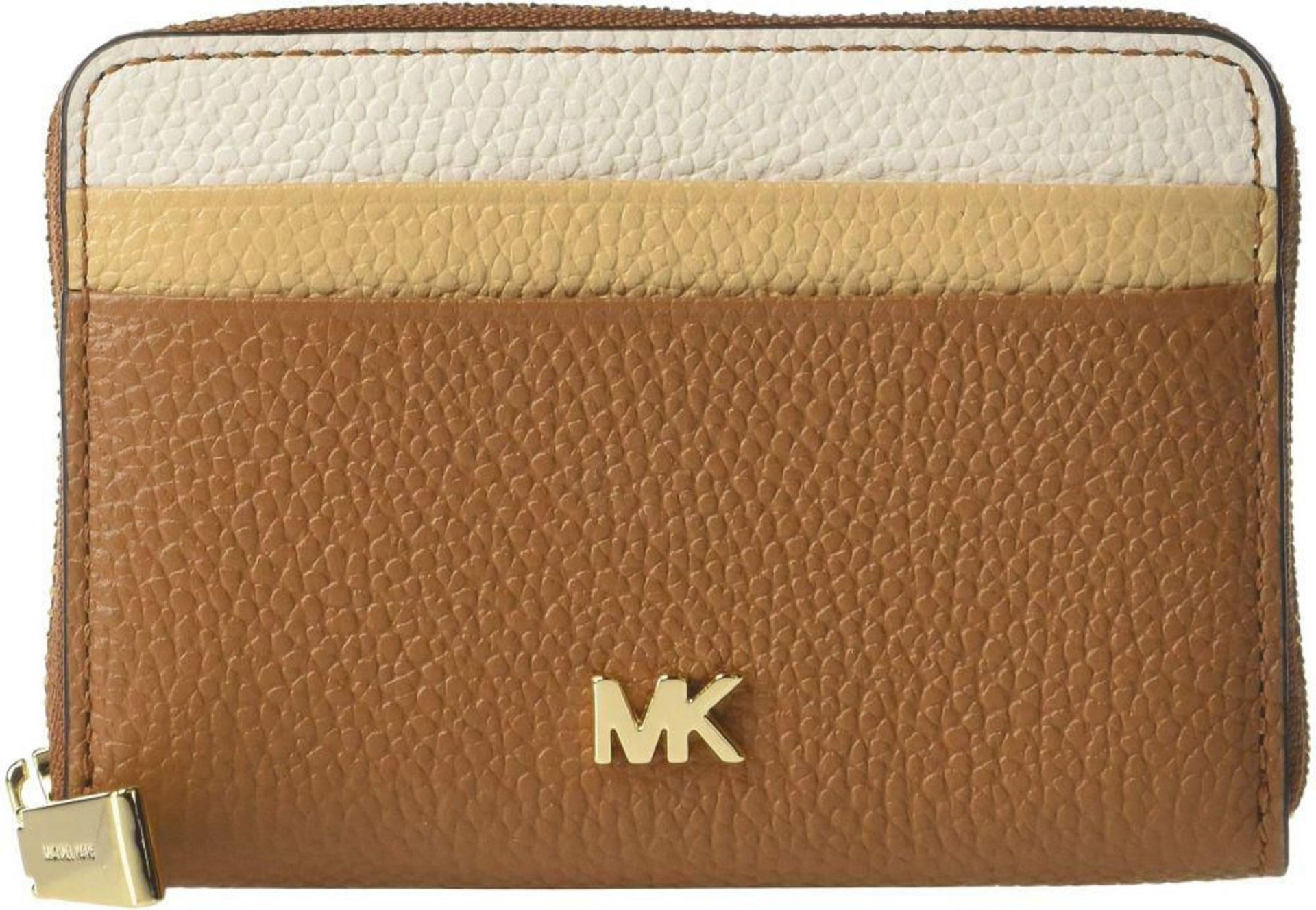 BRAND NEW MICHAEL KORS MONEY PIECES BROWN ZIP AROUND COIN CARD CASE (4374) RRP £95 (306/27)