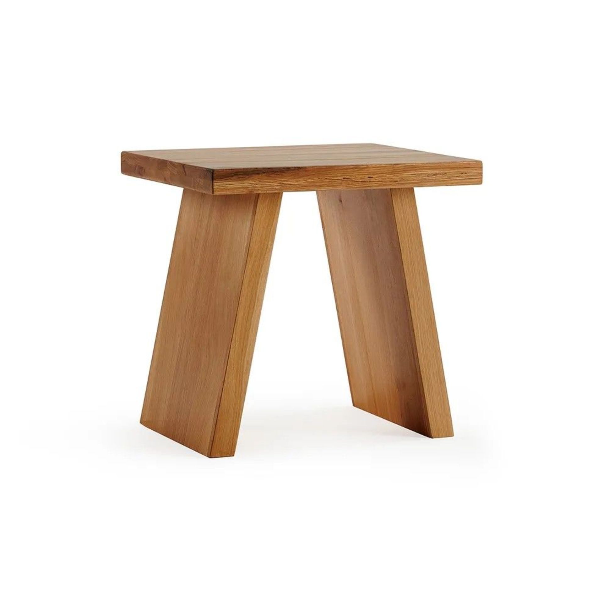 NEW BOXED Natural Solid Oak Stool. RRP £130. For a more open seating environment in the kitchen - Image 2 of 2