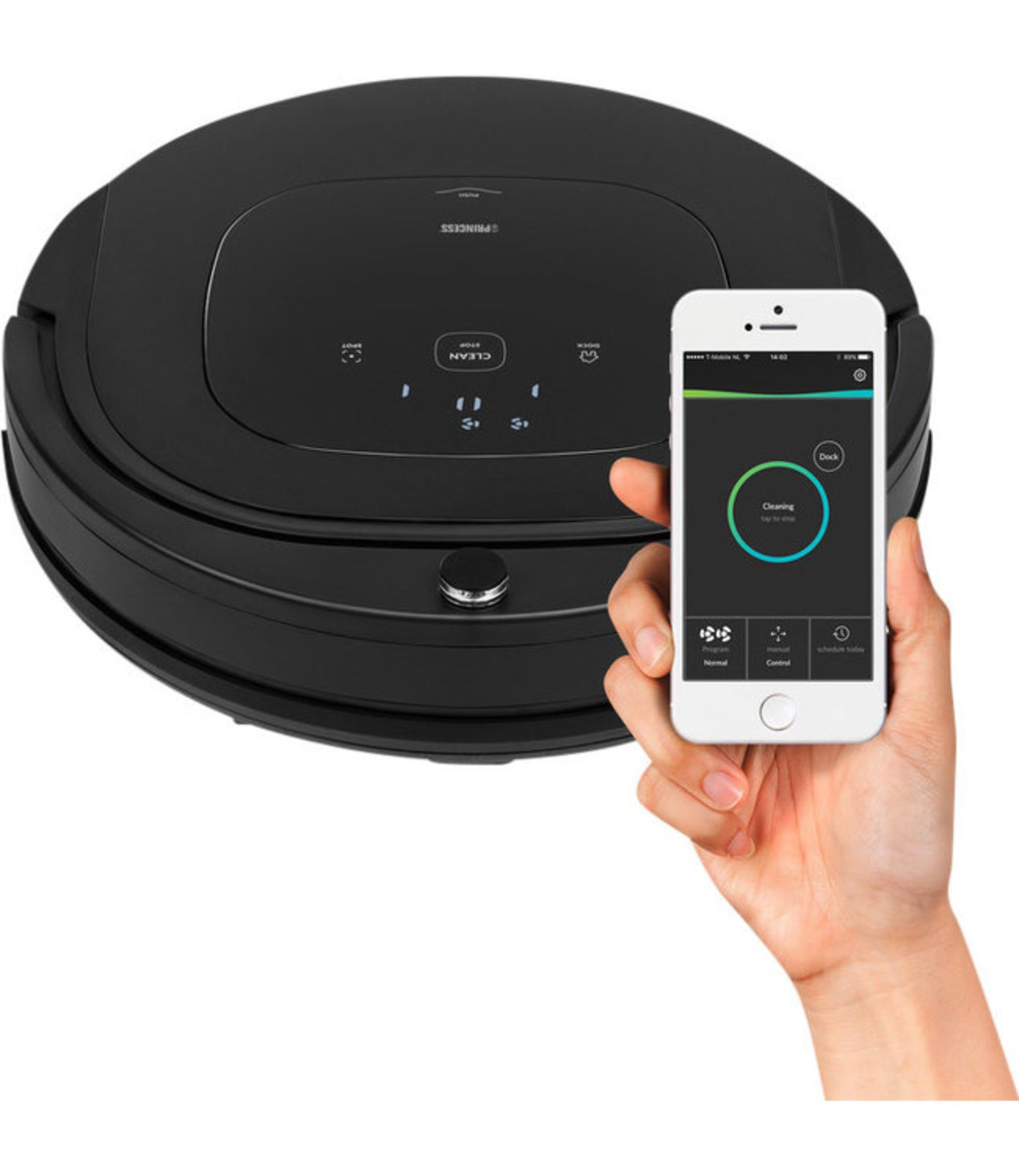 1 x Princess 339000 Deluxe Smart Robot Vacuum Cleaner, App and Smart Control, Black. RRP £349.99