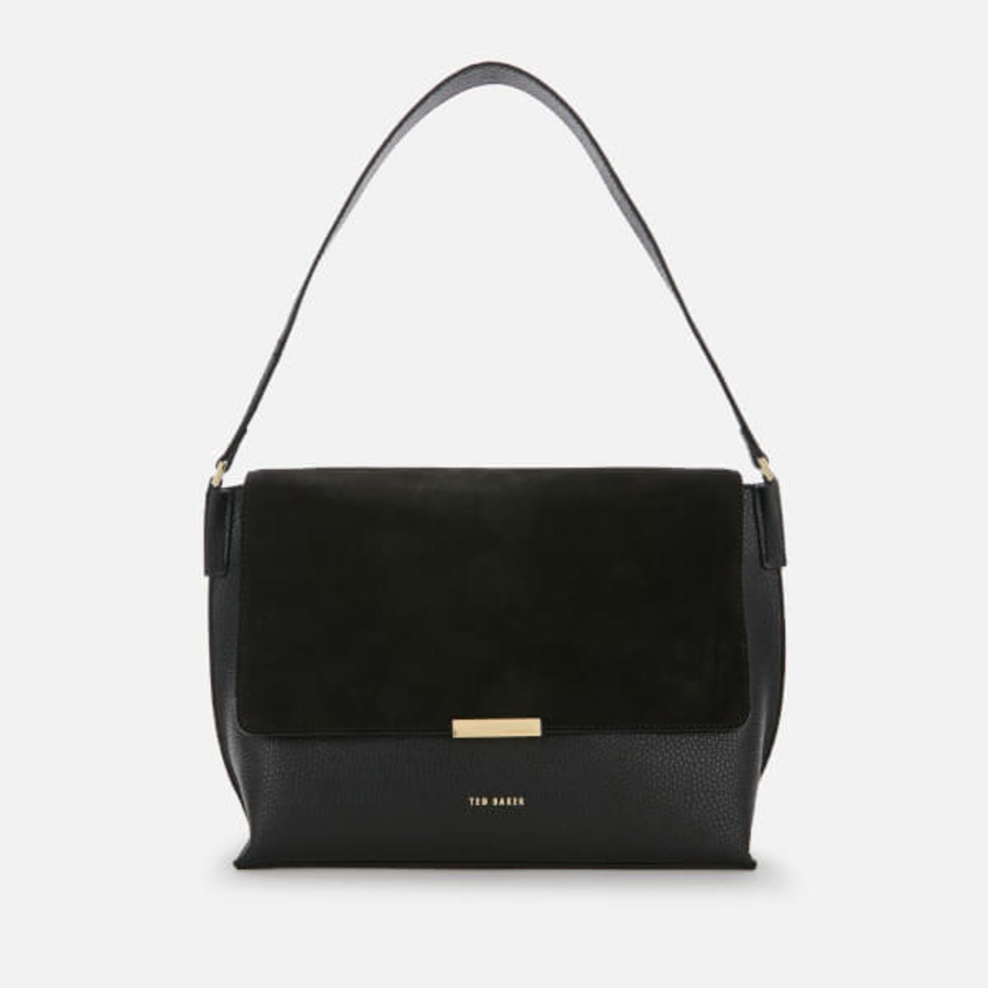 BRAND NEW TED BAKER LOUISSA BLACK SUEDE BAR DETAIL SHOULDER BAG (7320) RRP £189-1