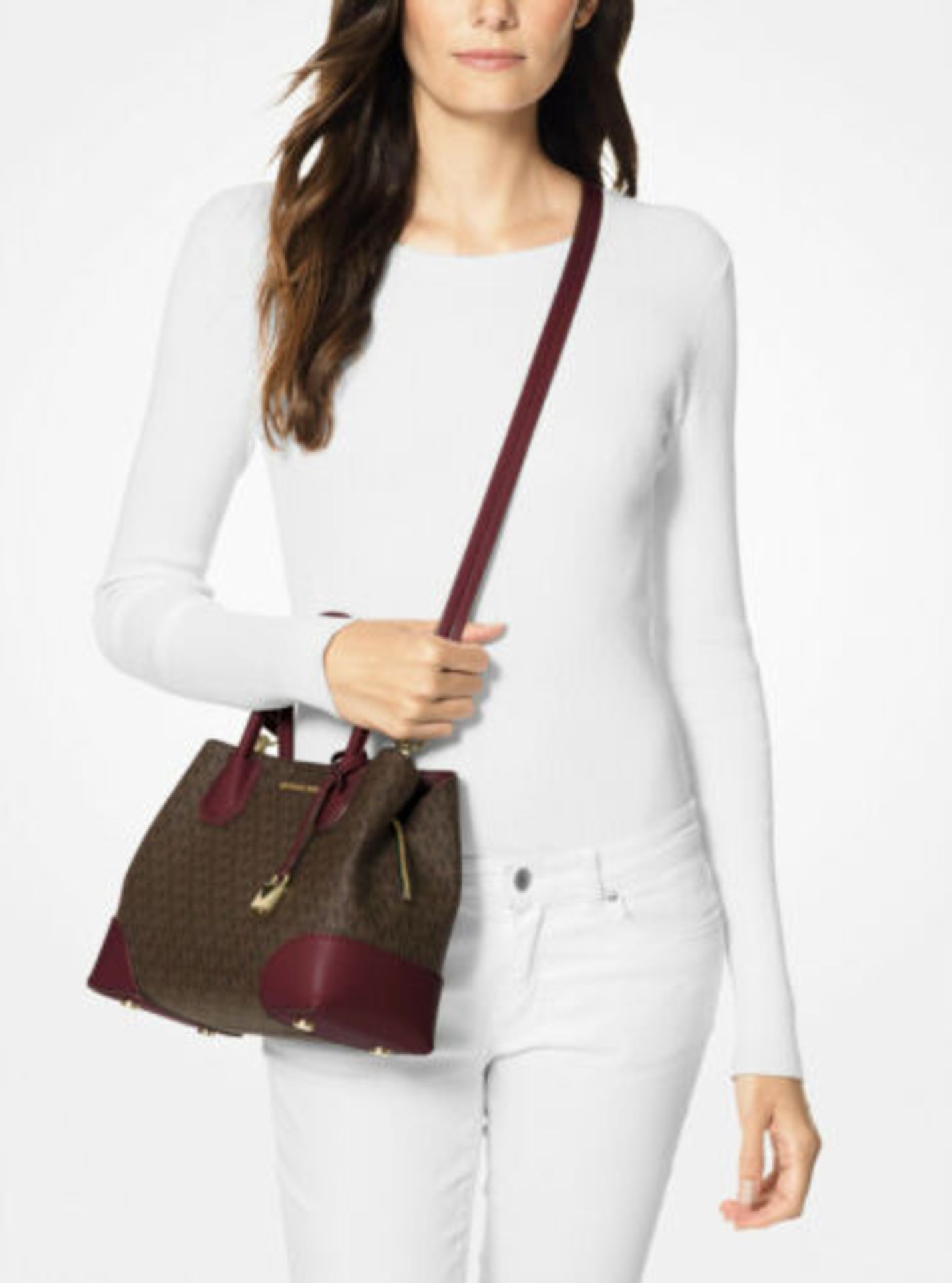 BRAND NEW MICHAEL KORS MERCER GALLERY BERRY MEDIUM CENTRE ZIP TOTE BAG (3418) RRP £359