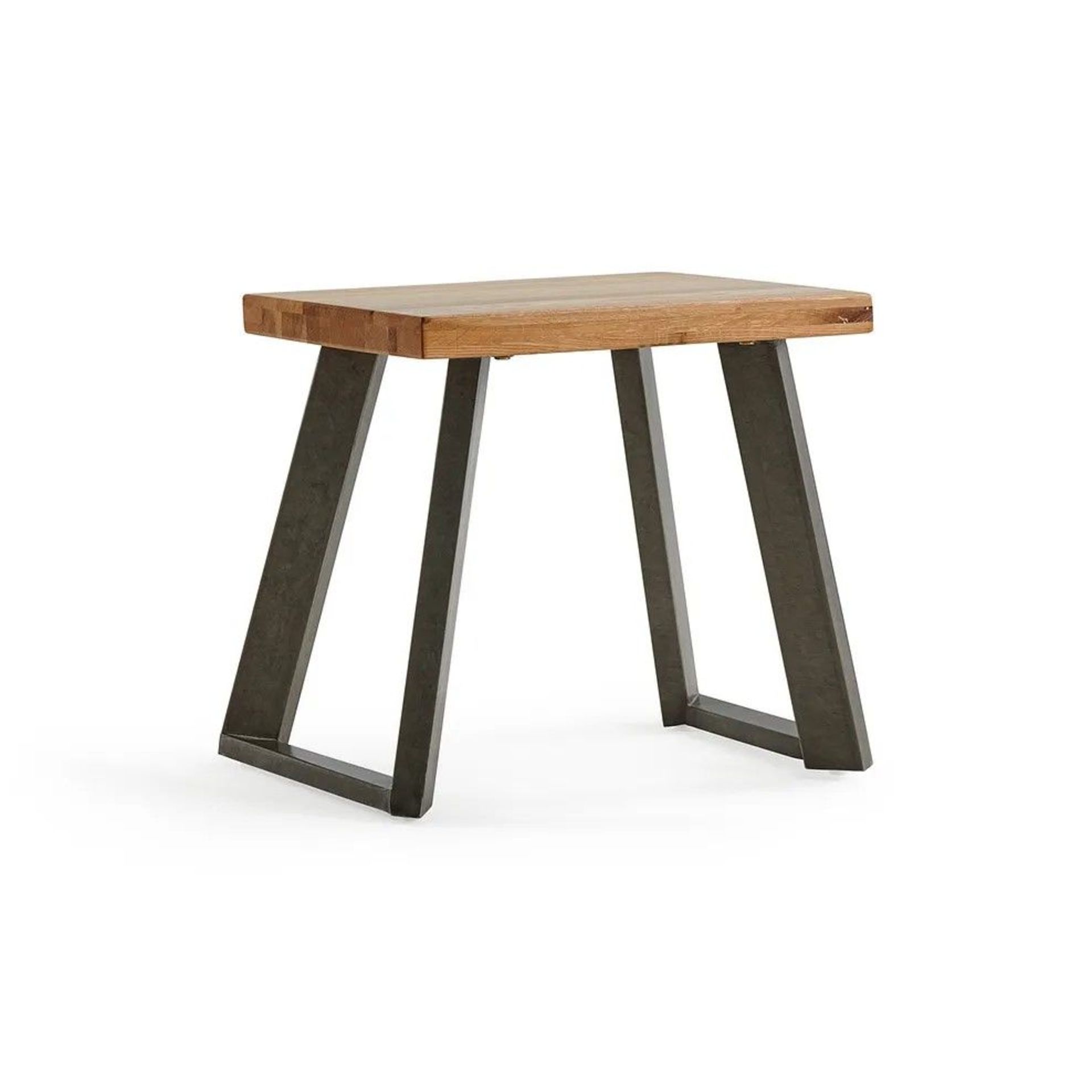 NEW BOXED Cantelever Natural Solid Oak & Metal Stool. RRP £130. For a more open seating