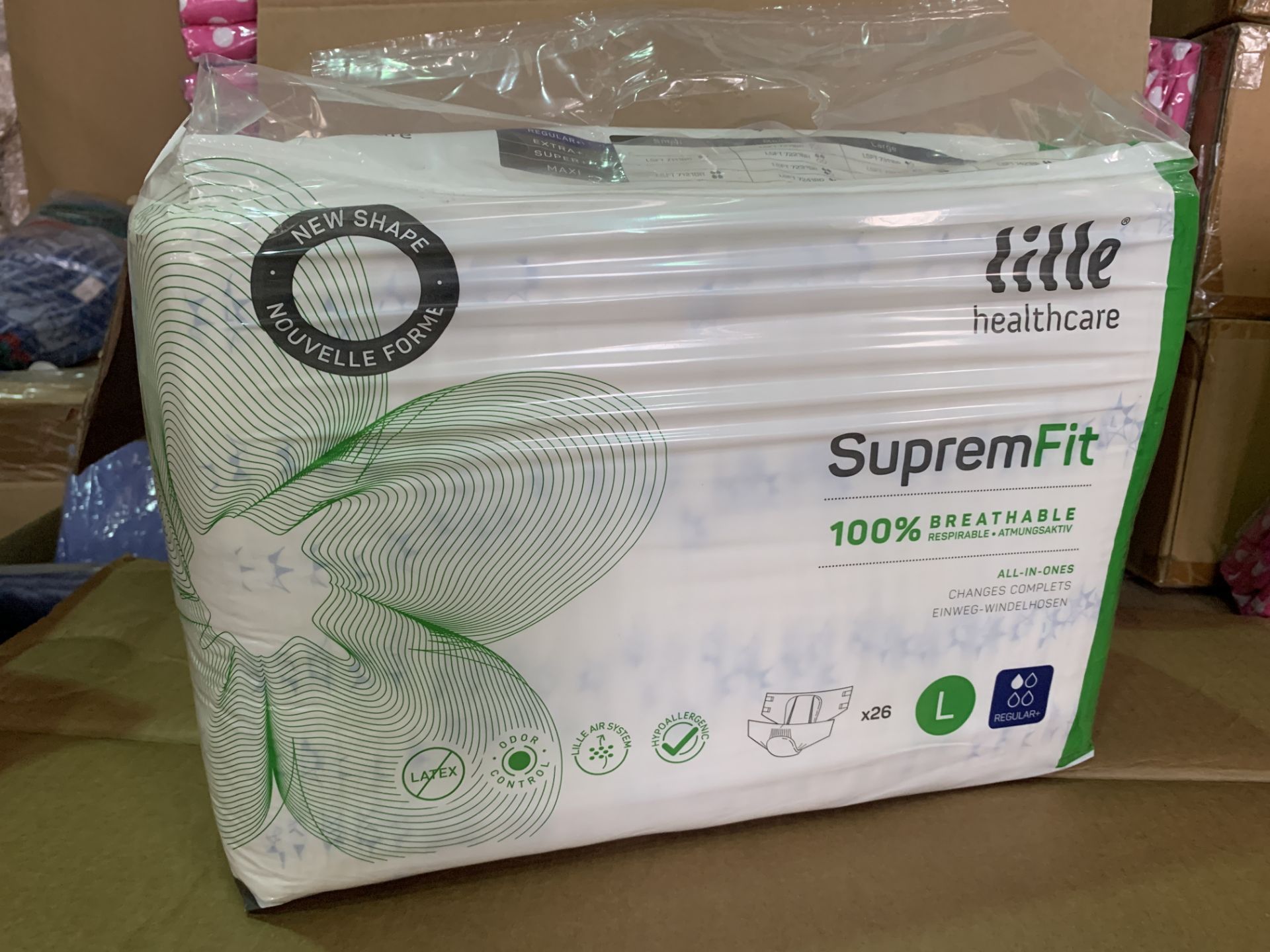 16 X BRAND NEW PACKS OF 26 LILLE HEALTHCARE SUPREMFIT LARGE ALL IN ONES (50/3)