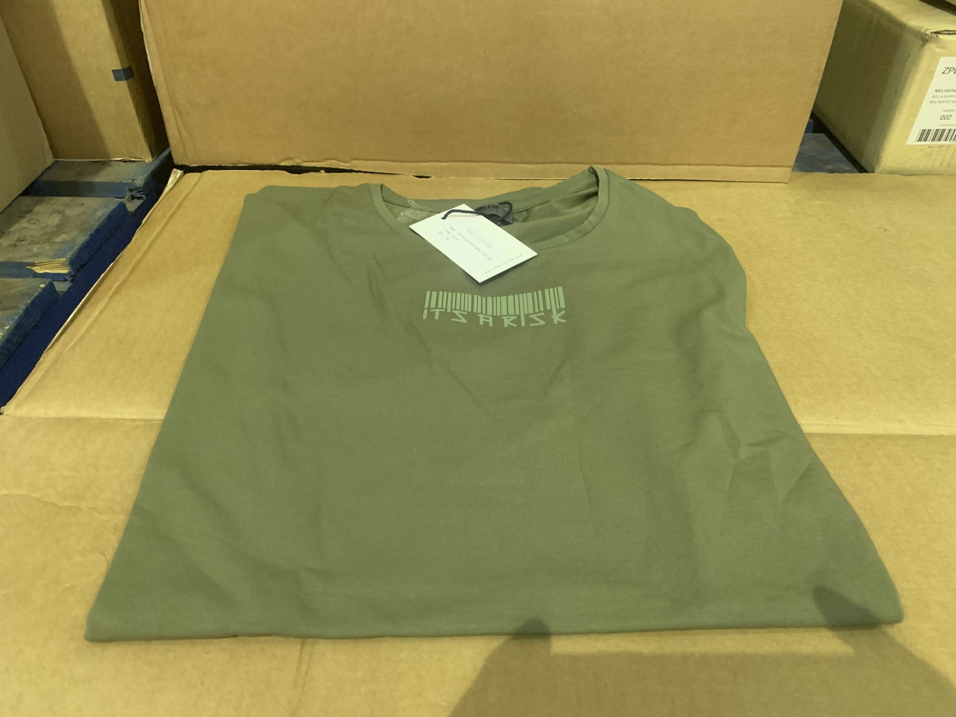 20 X BRAND NEW RISKCOUTURE SHIRT SLEEVED LADDER T SHIRTS KHAKI IN VARIOUS SIZES (189/3)