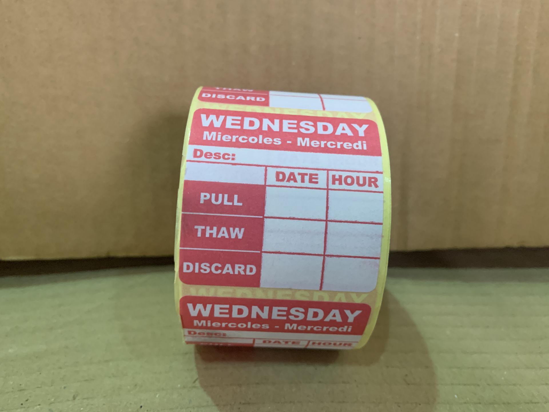 14 X 20000 X BRAND NEW WEDNESDAY PULL, THAW, DISCARD LABELS (15/3)