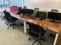BAY OF 6 HIGH END OFFICE DESKS (CONTENTS NOT INCLUDED)