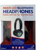 PALLET TO CONTAIN 50 X NEW BOXED FALCON MULTI-LED BLUETOOTH HEADPHONES. FLASHES WITH THE RHYTHM OF