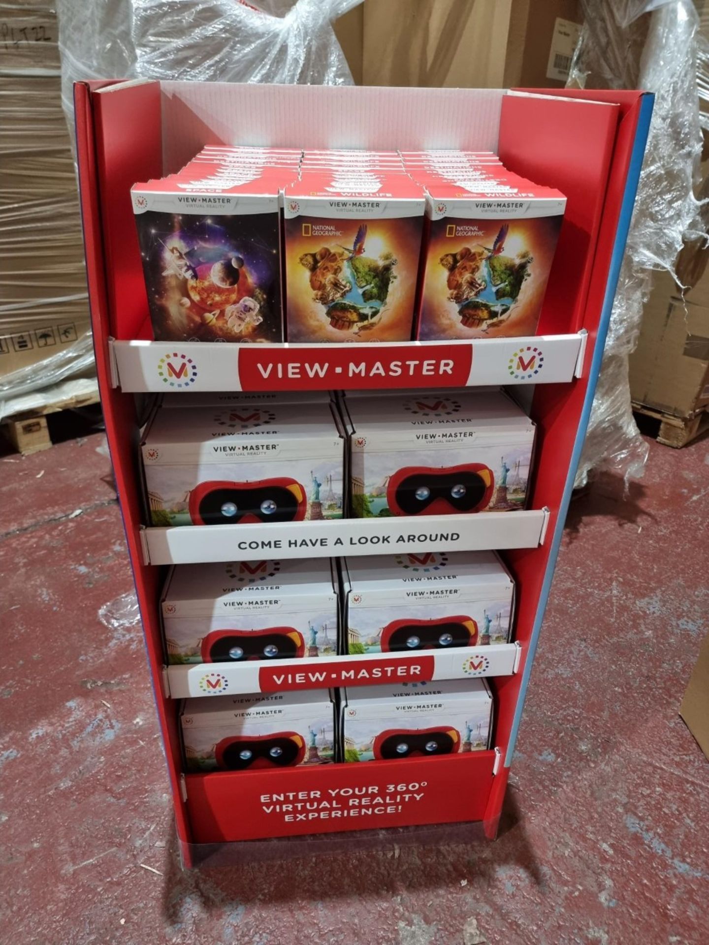 PALLET TO CONTAIN 2 x NEW MATTEL SHOP DISPLAY UNITS EACH CONTAINING 48 PIECES OF VIEW MASTER VR