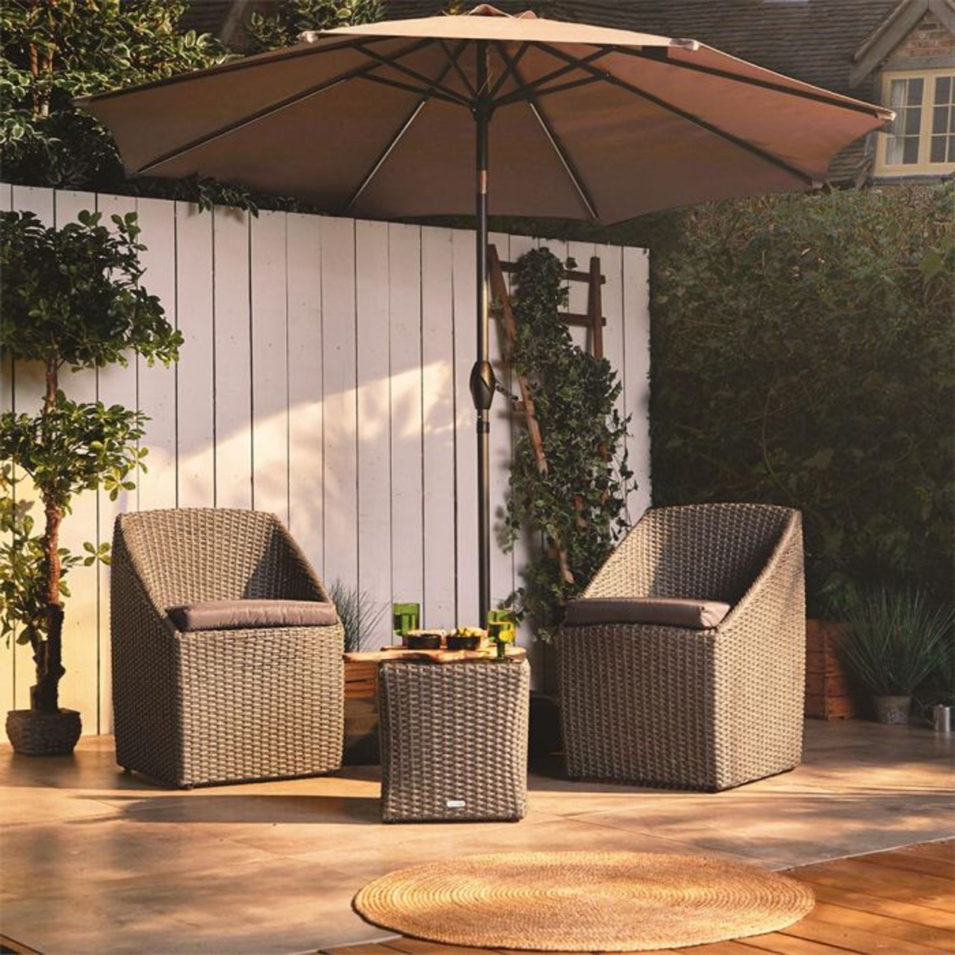 New Boxed - Luxe Luxury Rattan Bistro Set. Whether you have a large garden or a small balcony,