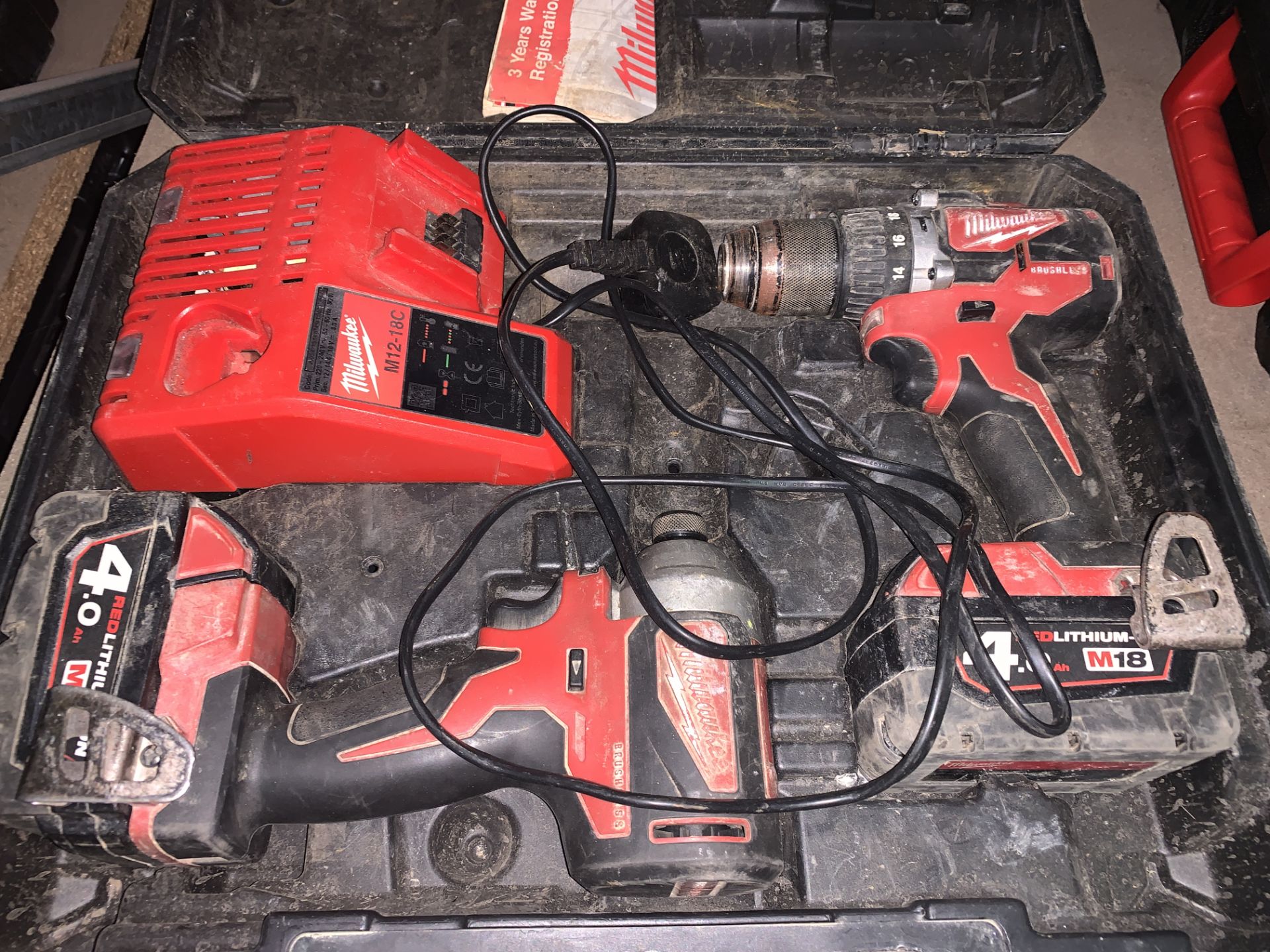 MILWAUKEE M18 CBLPP2A-402C 18V 4.0AH LI-ION REDLITHIUM BRUSHLESS CORDLESS COMBI DRILL & IMPACT