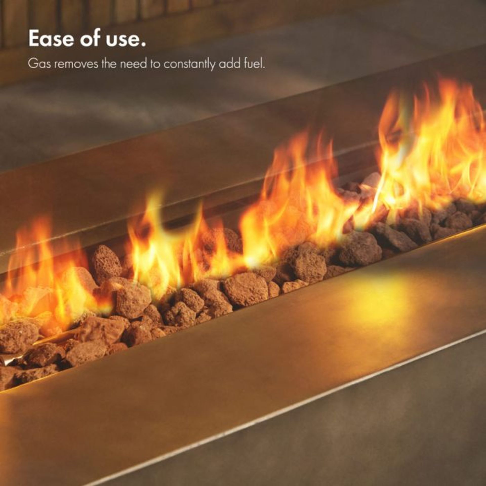 New Boxed - Luxe Rectangle Gas Fire Pit. .Spend nights around the fire with this safe and - Image 2 of 2