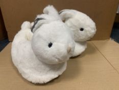 (NO VAT) 8 X BRAND NEW PLUSH BUNNY NOVELTY SLIPPERS SIZE J2/3