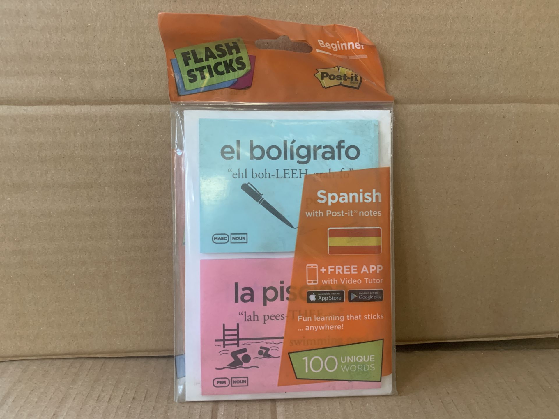 180 X BRAND NEW PACKS OF SPANISH BEGINNERS POST IT NOTES
