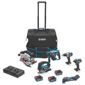 BRAND NEW ERBAUER E18-6KA 18V 4.0AH LI-ION EXT CORDLESS POWER TOOL KIT