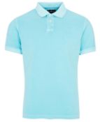 BRAND NEW BARBOUR WASHED SPORT POLO TOP AQUA MARINE SIZE LARGE (9480) RRP £50