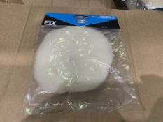 100 X NEW PACKAGED PTX UNIVERSAL FIT FAUX LAMBSWOOL BONNET BUFFER PADS. 125MM