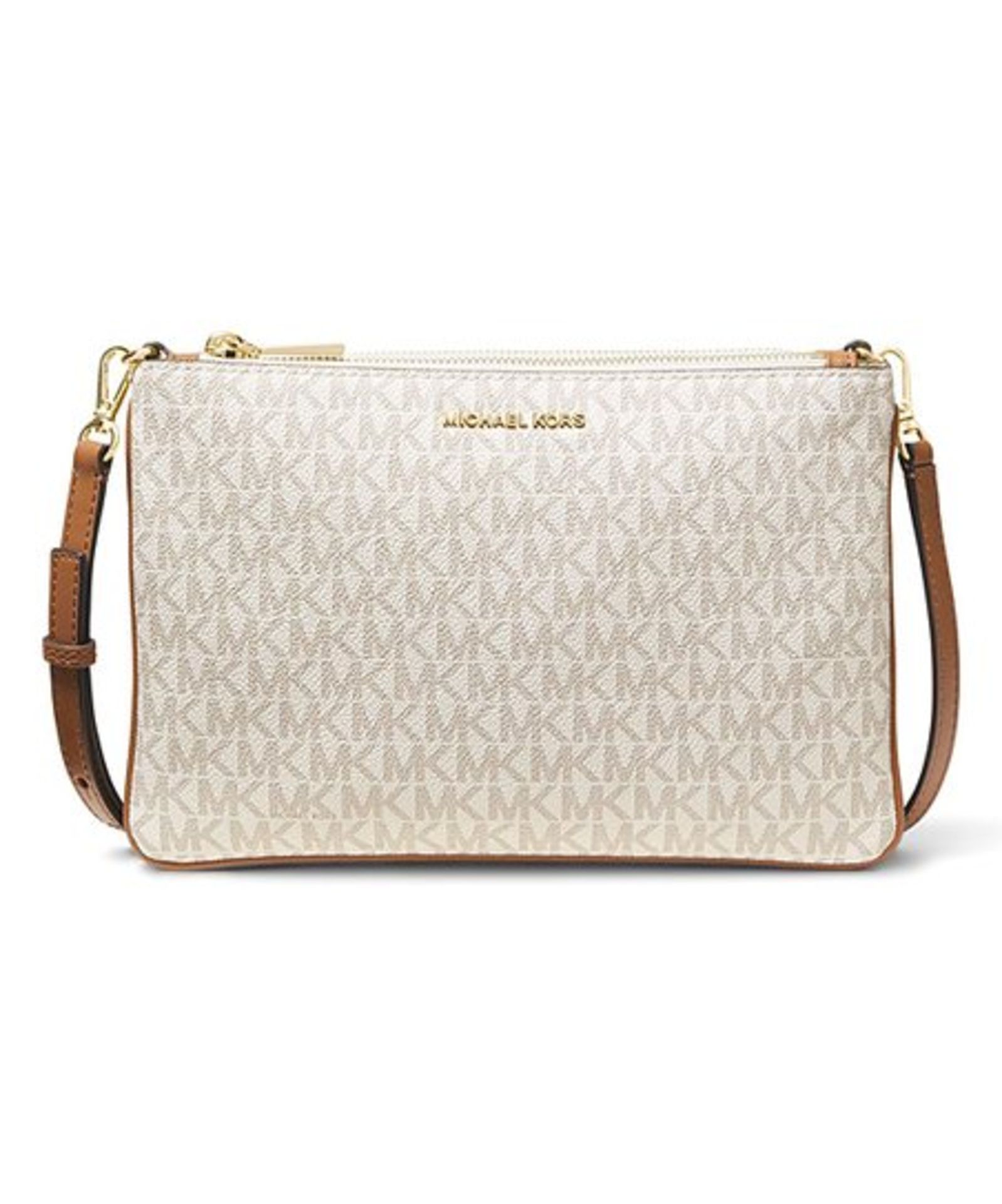 BRAND NEW MICHAEL KORS CROSSBODIES VANILLA LARGE DOUBLE POUCH CROSSBODY BAG (7139) RRP £209 - 1