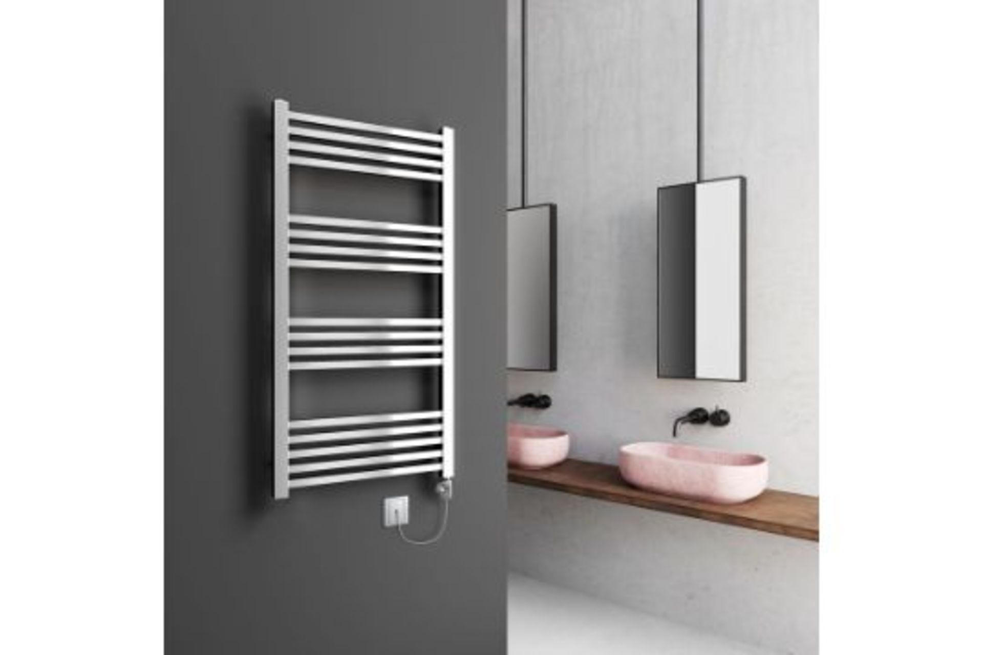 BRAND NEW BOXED PORCELANOSA NOKEN 1100x500MM ELECTRIC TOWEL RADIATOR WITH FIXINGS AND HEATING