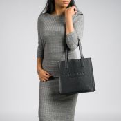 BRAND NEW TED BAKER SEACON BLACK CROSSHATCH SMALL ICON BAG (6414) RRP £45-6 p